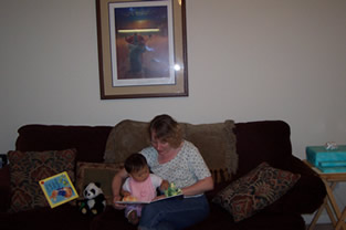 Aunt Darlene reads to Becca