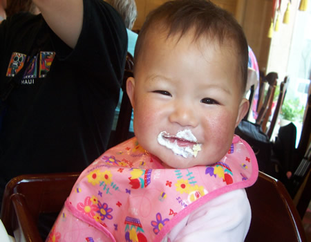 I love cake and I love birthdays! Becca's first birthday in China!